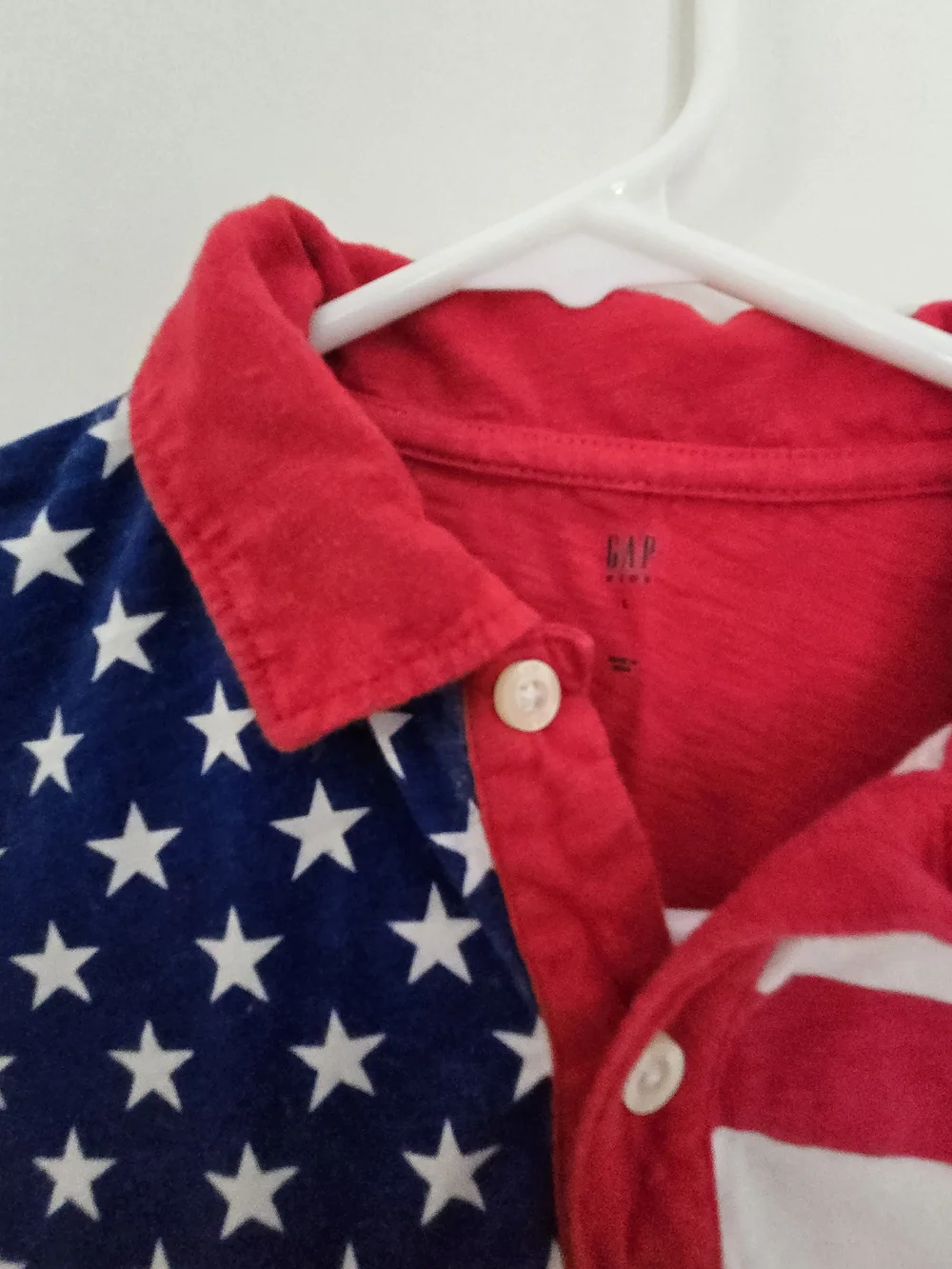 Boys Gap Size L Red American Flag Polo Shirt